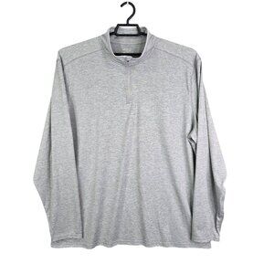 Mens BCG Gray Polo Shirt 1/4 Zip Long Sleeve 100% Polyester Activewear 3XL